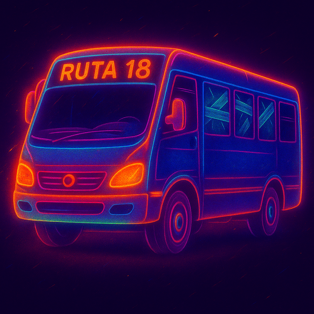 Ilustración neón Ruta 18